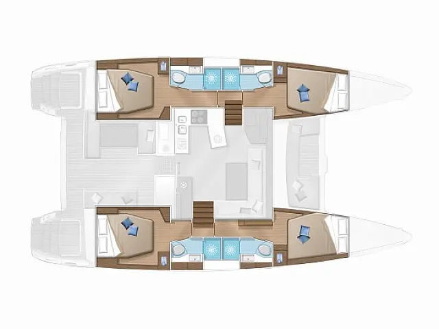 Lagoon 450  Flybridge - Layout