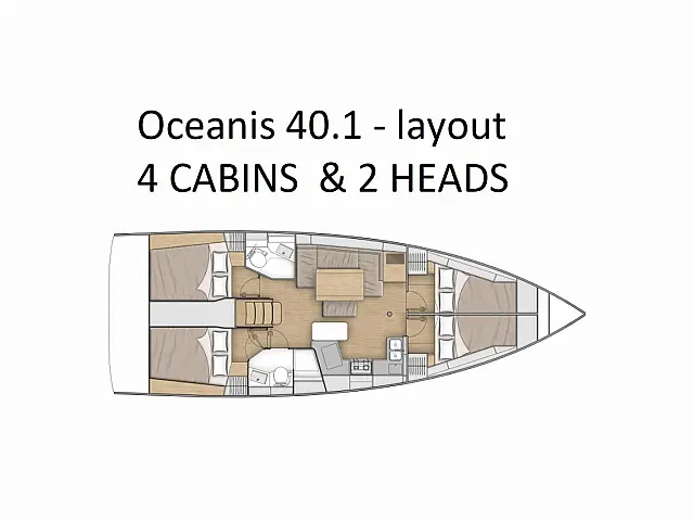 Oceanis 40.1 - 4D cab - Layout